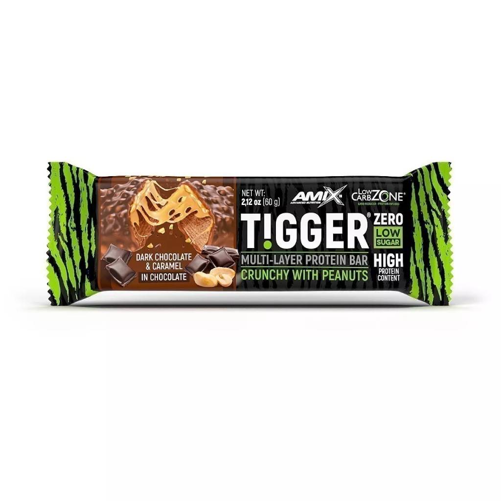 AMIX TIGGER Zero Bar 60 g Příchuť: Arašídové máslo/Karamel