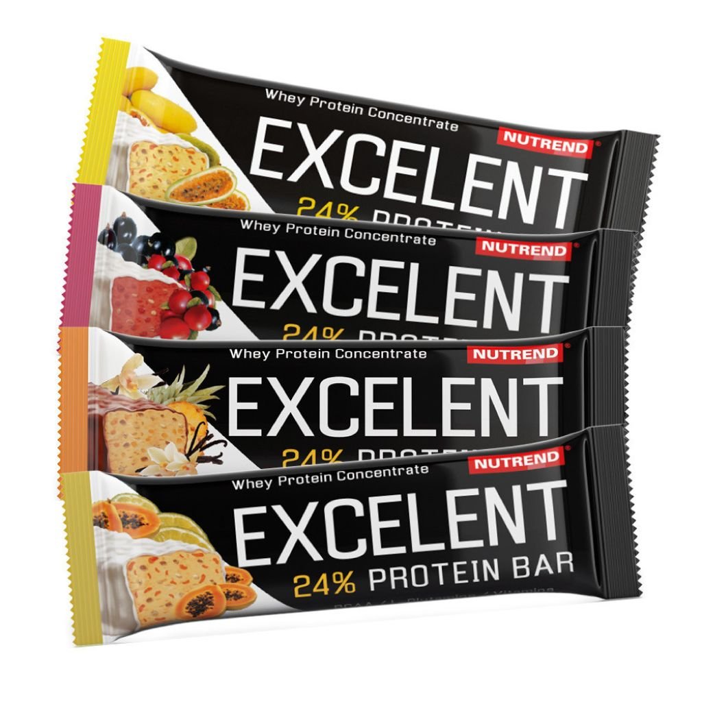 Nutrend Excelent Protein Bar BOX 18 x 85 g Čokoláda/Nugát s brusinkami