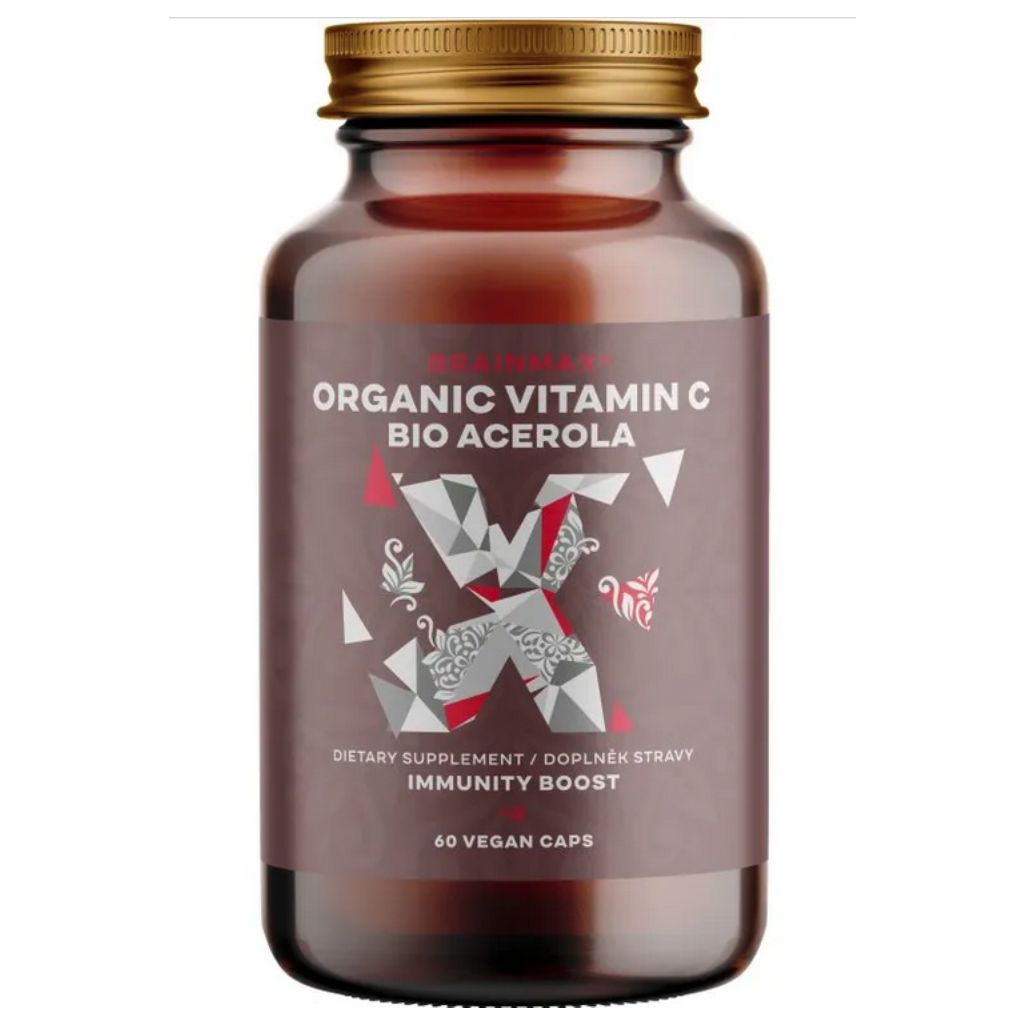BrainMax Organic Vitamín C BIO Acerola, 60 kapslí