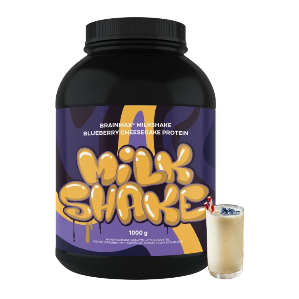 BrainMax Milkshake Whey Protein, 1000 g Příchuť: Borůvkový cheesecake Expirace 10/02/26