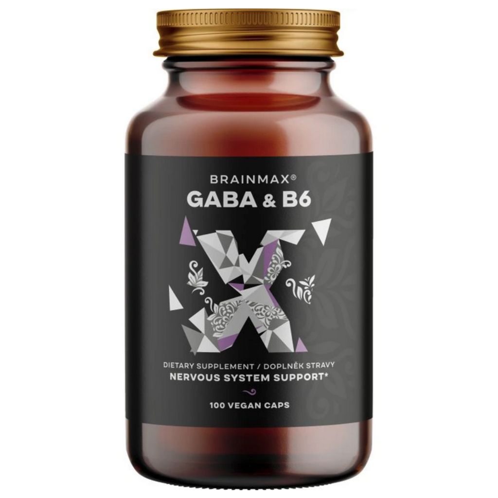 BrainMax GABA s B6, 700 mg, 100 kapslí - EXP 31/12/26