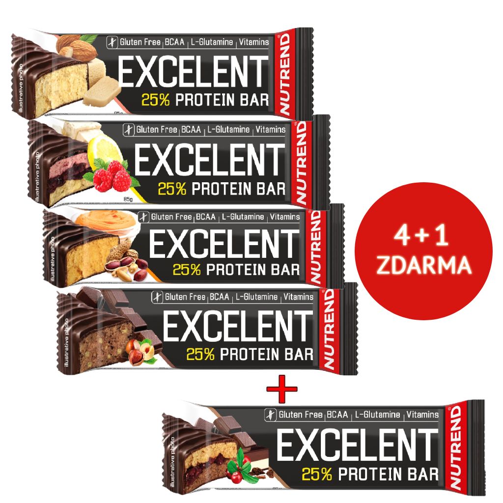 Nutrend Excelent Protein Bar 85 g, 4 + 1 ZDARMA