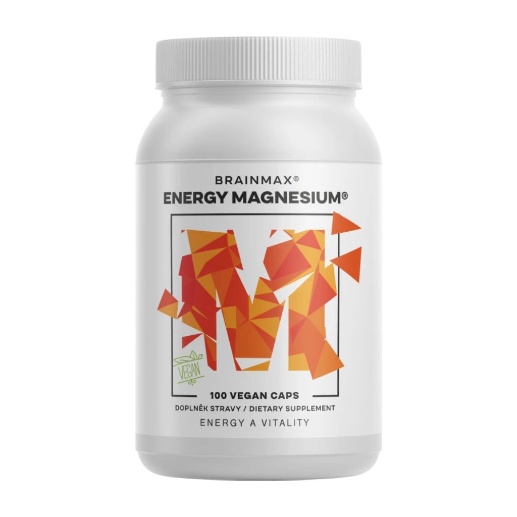 BrainMax Energy Magnesium 1000 mg, Hořčík malát, 100 kapslí
