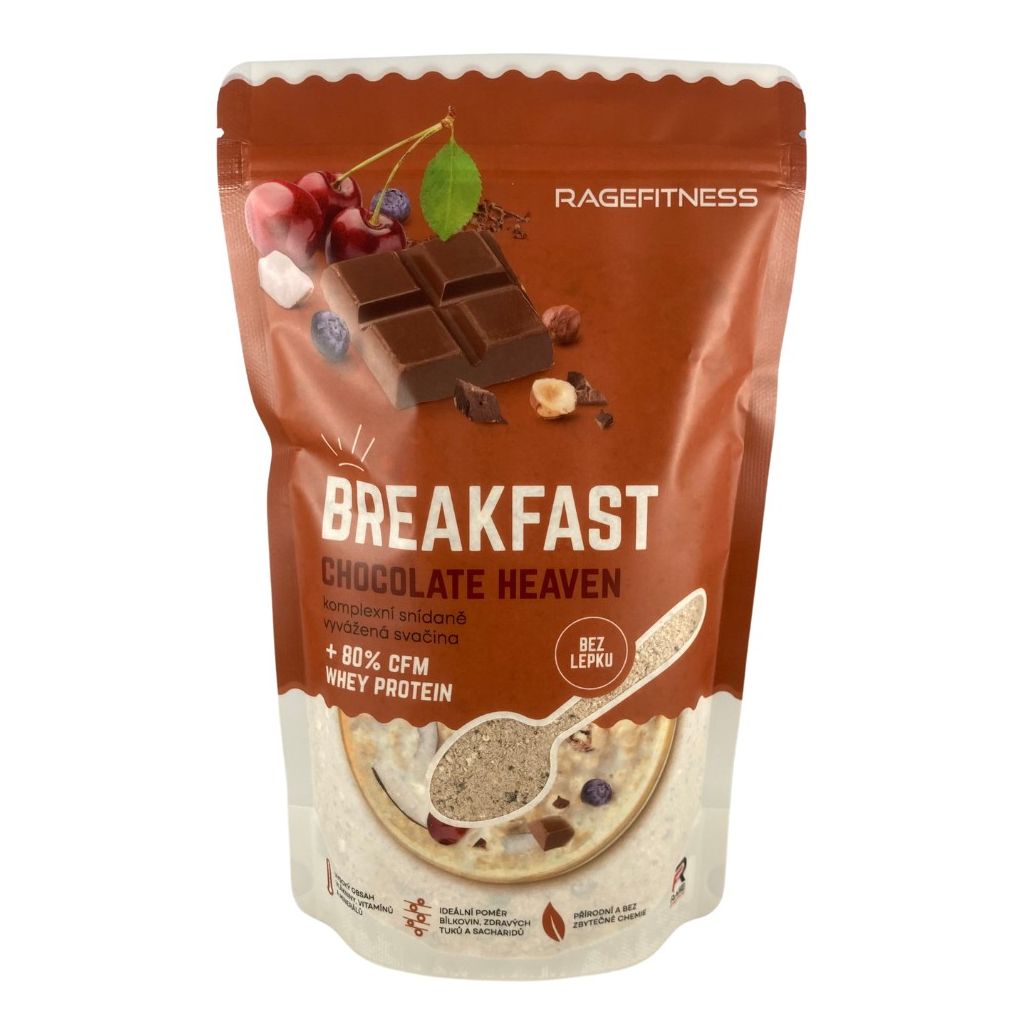 RageFitness Instantní rýžová kaše s Whey proteinem, 600 g Příchuť: Čokoláda