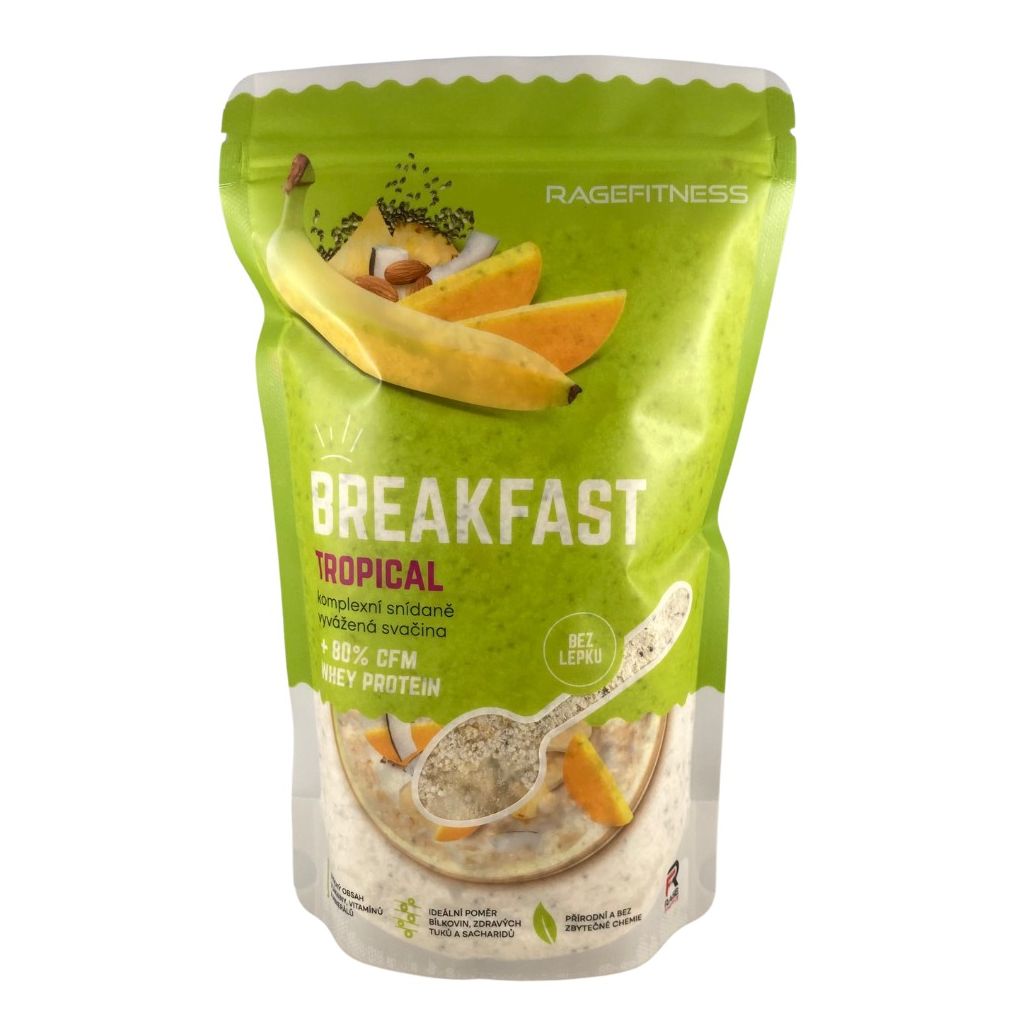 RageFitness Instantní rýžová kaše s Whey proteinem, 600 g Příchuť: Tropical