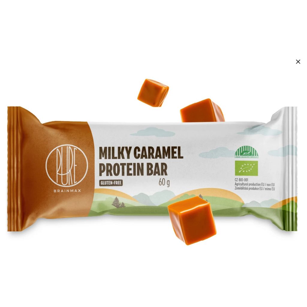 BrainMax Pure Protein Bar BIO, 60 g Mléčný karamel