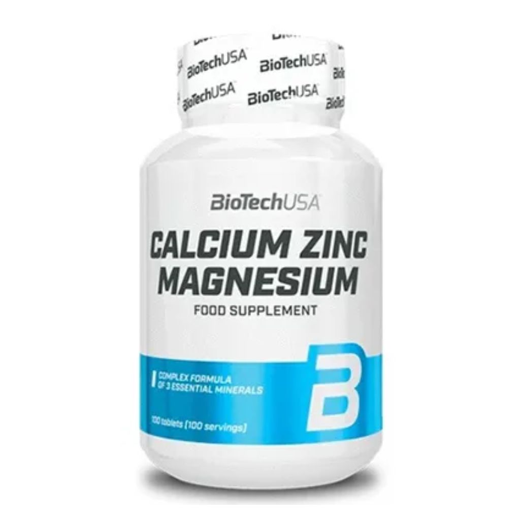 BioTech USA Calcium Zinc Magnesium, Vápník Zinek Hořčík, 100 tablet