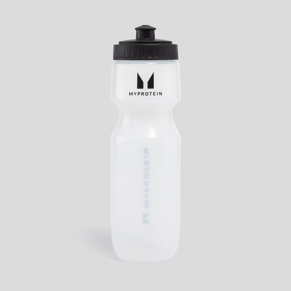 MyProtein Sportovní Láhev na vodu, Čirá/Černá, 650 ml