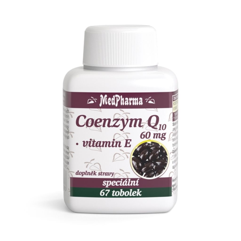 MedPharma Coenzym Q10 60 mg + vitamín E, 67 tablet
