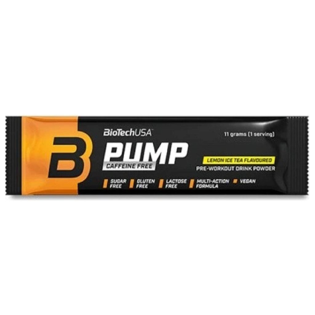 BioTech USA Pump Caffeine Free, 11 g Příchuť: Citrónový ledový čaj