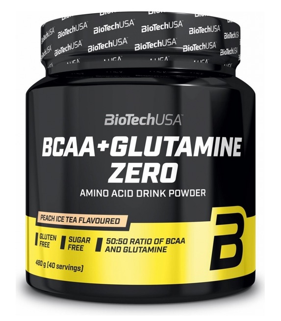 BioTech USA BCAA + Glutamine Zero 480 g Příchuť: Broskvový ledový čaj