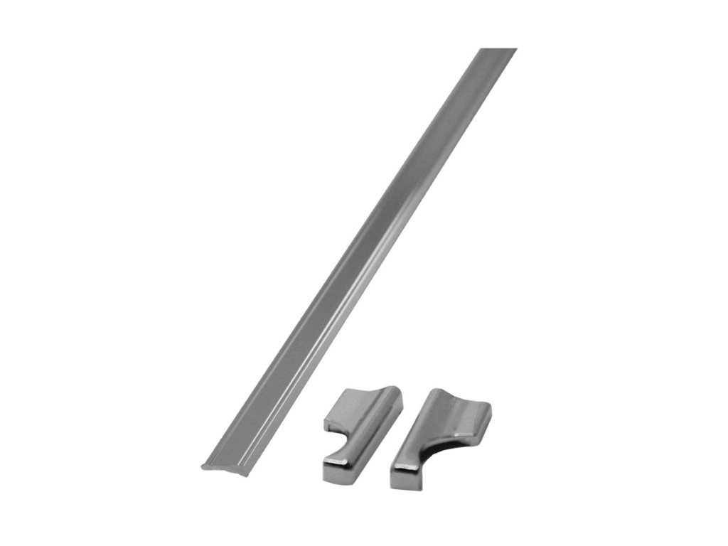 Mereo Spodní ALU prahová lišta pro lítací dveře 120cm, vč. 2 ks koncovek CKND251L