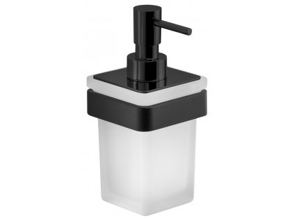 Gedy SAMOA dávkovač mýdla 170ml, mléčné sklo, černá mat A88114