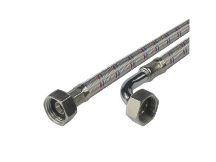 Klum Připojovací hadice 8x12, FxF, 1/2"x1/2" s kolínkem, 100 cm, nerez opletení CR397C