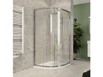 Mereo Sprchový kout, Kora Lite, čtvrtkruh, R 550, zasunovací, 90x90 cm, chrom ALU, sklo Čiré CK35123Z