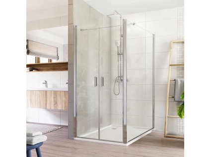 Mereo Sprchový kout, Lima, obdélník, dvoukřídlý, lítací, 110x120 cm, chrom ALU, sklo Čiré CK88543K