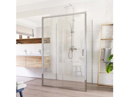 Mereo Sprchový kout, Lima, obdélník do prostoru U, zasunovací, 90x100x90 cm, chrom ALU, sklo Čiré CK85723K