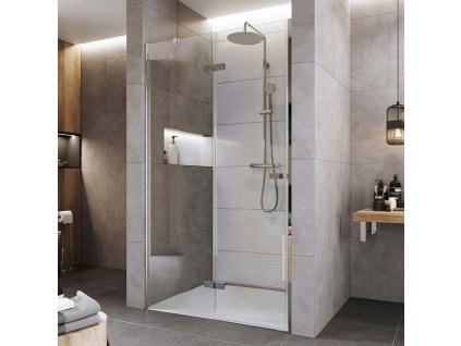 Mereo Sprchové dveře, Novea, pantové, 120x200 cm, chrom ALU, sklo Čiré, levé provedení CK10411ZL