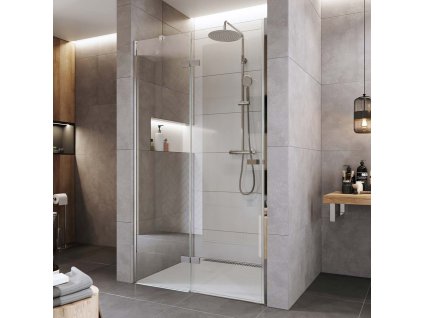 Mereo Sprchové dveře, Novea, pantové, 100x200 cm, chrom ALU, sklo Čiré, levé provedení CK10311ZL