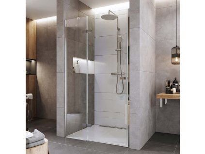 Mereo Sprchové dveře, Novea, pantové, 90x200 cm, chrom ALU, sklo Čiré, levé provedení CK10211ZL