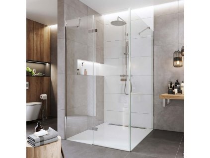 Mereo Sprchový kout, Novea, čtverec, pantový,100x100 cm, chrom ALU, sklo Čiré, dveře levé a pevný díl CK10316ZL