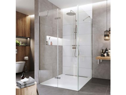 Mereo Sprchový kout, Novea, čtverec, pantový,120x120 cm, chrom ALU, sklo Čiré, dveře levé a pevný díl CK10417ZL