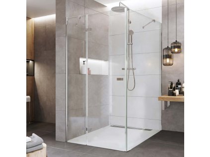 Mereo Sprchový kout, Novea, obdélník, pantový, 80x100 cm, chrom ALU, sklo Čiré, dveře levé a pevný díl CK10116ZL
