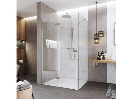 Mereo Sprchový kout, Novea, obdélník, pantový, 110x80 cm, chrom ALU, sklo Čiré, dveře levé a pevný díl CK10514ZL