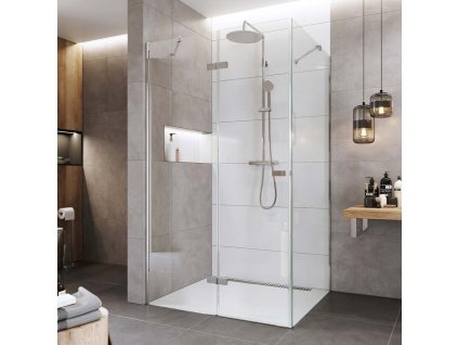 Mereo Sprchový kout, Novea, obdélník, pantový, 110x120 cm, chrom ALU, sklo Čiré, dveře levé a pevný díl CK10517ZL