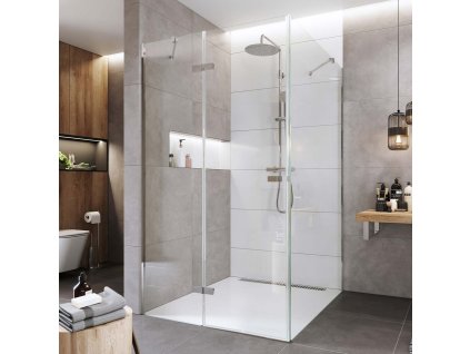 Mereo Sprchový kout, Novea, obdélník, pantový, 100x120 cm, chrom ALU, sklo Čiré, dveře levé a pevný díl CK10317ZL
