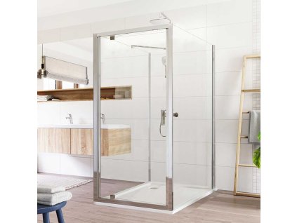 Mereo Sprchový kout Lima, obdélník do prostoru U, pivotový, 80x90x80 cm, chrom ALU, sklo Čiré CK87863K