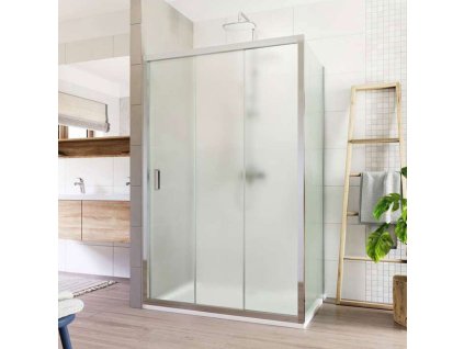 Mereo Sprchový kout, Lima, obdélník, trojdílné, zasunovací, 100x80 cm, chrom ALU, sklo Point CK87652K