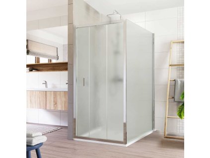 Mereo Sprchový kout, Lima, obdélník, trojdílné, zasunovací, 90x120 cm, chrom ALU, sklo Point CK87622K