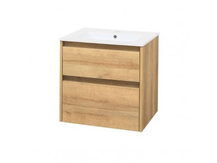 Mereo Opto, koupelnová skříňka s keramickým umyvadlem 61 cm, dub Riviera CN920