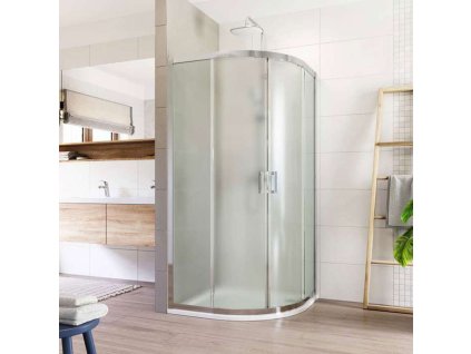 Mereo Sprchový kout, Lima, čtvrtkruh, R 550, zasunovací, 100x100 cm, chrom ALU, sklo Point CK608B62K