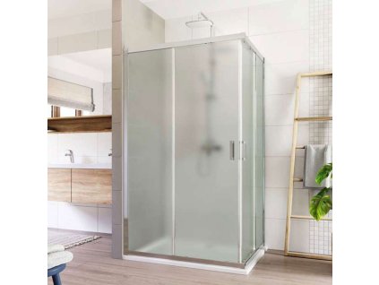 Mereo Sprchový kout, Lima, obdélník, zasunovací, 90x80 cm, chrom ALU, sklo Point CK81412K