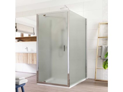 Mereo Sprchový kout Lima, obdélník do prostoru U, pivotový, 80x90x80 cm, chrom ALU, sklo Point CK87862K
