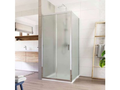Mereo Sprchový kout, Lima, čtverec, zasunovací, 100x100 cm, chrom ALU, sklo Point CK86432K