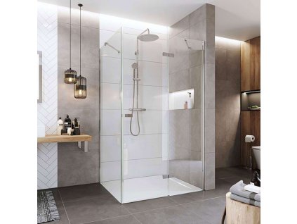 Mereo Sprchový kout, Novea, obdélník, pantový, 110x100 cm, chrom ALU, sklo Čiré, dveře pravé a pevný díl CK10516ZP