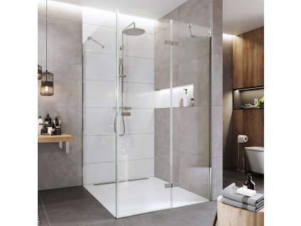 Mereo Sprchový kout, Novea, obdélník, pantový, 100x120 cm, chrom ALU, sklo Čiré, dveře pravé a pevný díl CK10317ZP