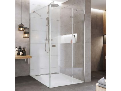 Mereo Sprchový kout, Novea, obdélník, pantový, 90x120 cm, chrom ALU, sklo Čiré, dveře pravé a pevný díl CK10217ZP