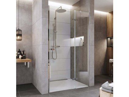 Mereo Sprchové dveře, Novea, pantové, 90x200 cm, chrom ALU, sklo Čiré, pravé provedení CK10211ZP