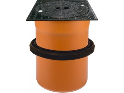 OSMA RV RVTEL teleskop s litinovým poklopem a manžetou, DN315, B125-12,5t, bez odvětrání, PP/PVC, oranžová, 660200