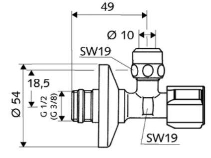 SCHELL COMFORT rohový regulační ventil s filtrem 1/2"x3/8", 054280699