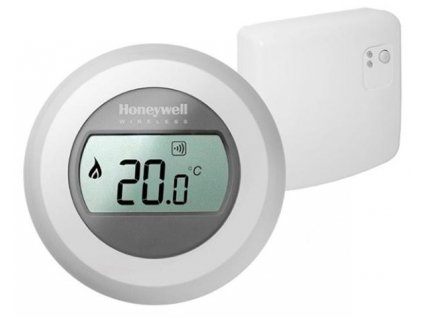 Honeywell Resideo ROUND bezdrátový jednozónový prostorový termostat (termostat + reléový modul BDR91), Y87RF2024
