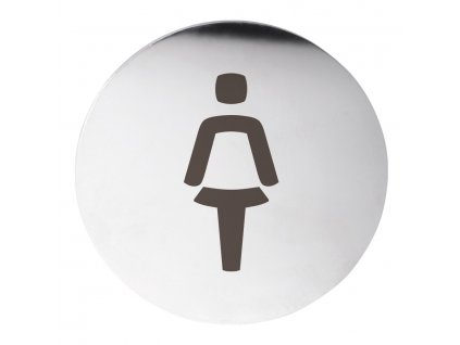 Sapho Cedule WC dámy, Ø 75mm, nerez mat XP111