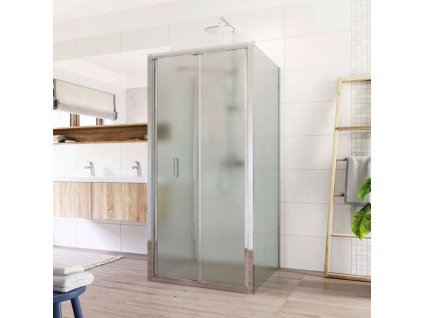 Mereo Sprchový kout, Lima, čtverec do prostoru U, zalamovací, 80x80x80 cm, chrom ALU, sklo Point CK86212K