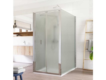 Mereo Sprchový kout, Lima, obdélník do prostoru U,  zalamovací, 90x100x90 cm, chrom ALU, sklo Point CK87242K