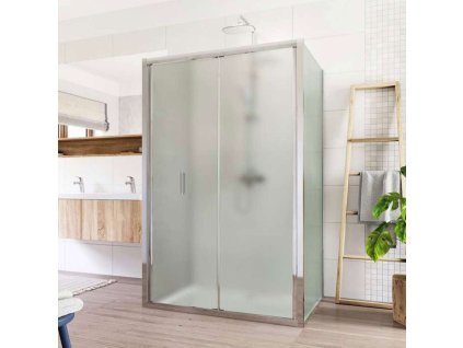 Mereo Sprchový kout, Lima, obdélník do prostoru U,  zalamovací, 100x80x100 cm, chrom ALU, sklo Point CK87282K