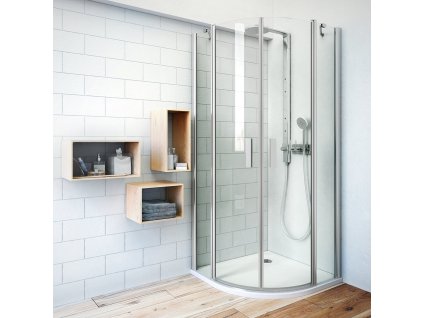 ROTH TOWER LINE TR2/800 sprchový kout 800x2000mm čtvrtkruhový, s dvoukřídlími otevíracími dveřmi, bezrámový, brillant/transparent, 723-8000000-00-02